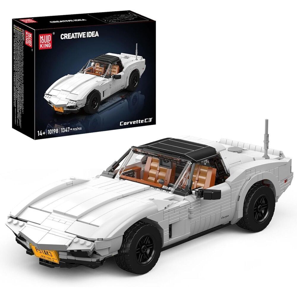 Mould King 10198 Sports Car Model Building Kit 1347 PCS Vintage Blocks Set Adult